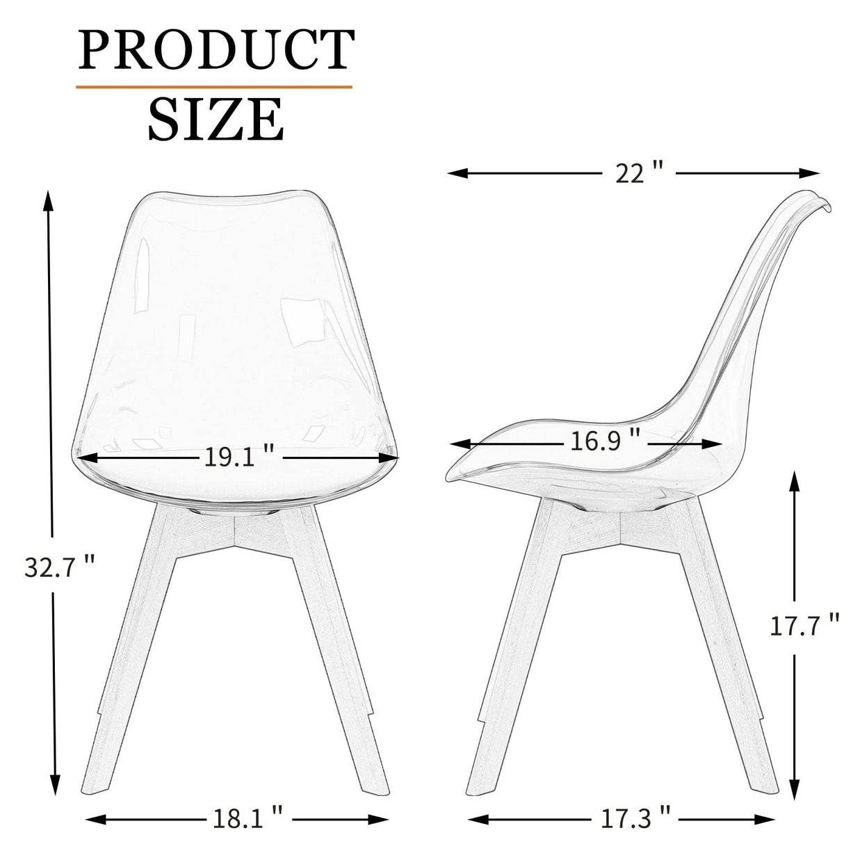 Dining Chairs Set of 4, Acrylic
