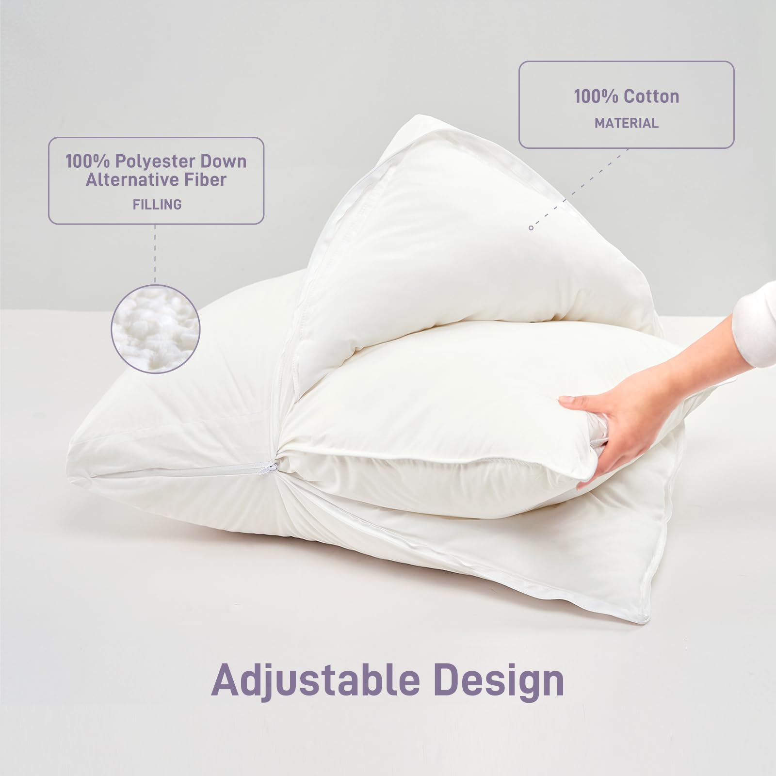 Adjustable Hypoallergenic Pillows for Soft Medium Firm