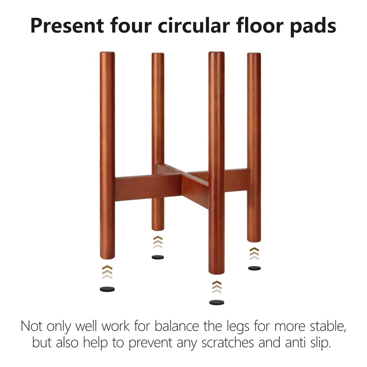 Mid-Century Modern Wooden Plant Stand – Beechwood Flower Pot Holder