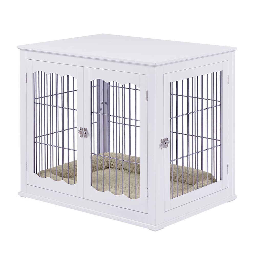 Furniture Style White Dog Crate for Medium Large Dogs
