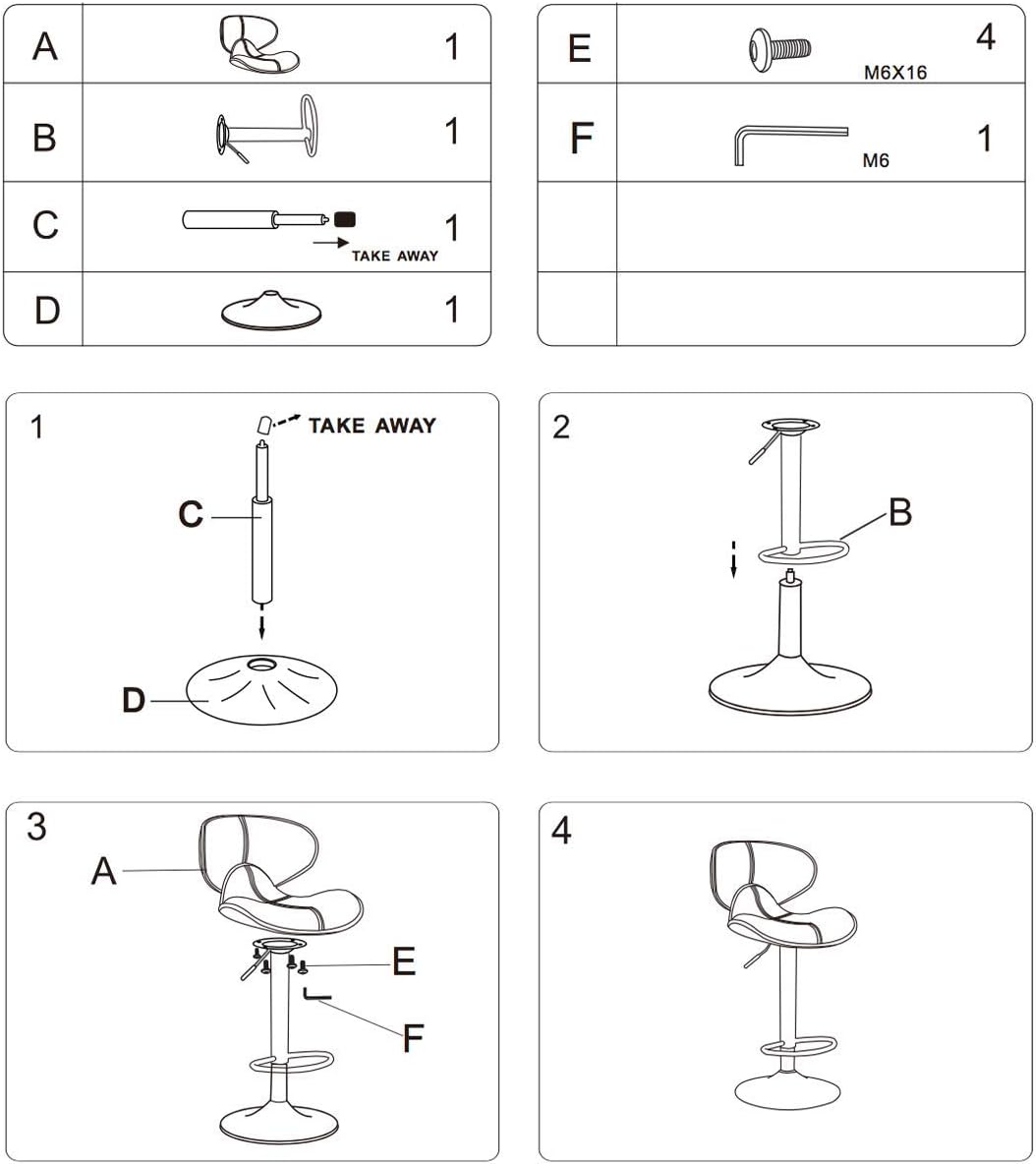 Stools Swivel Adjustable Barstool, Counter Height Chairs w/Backrest
