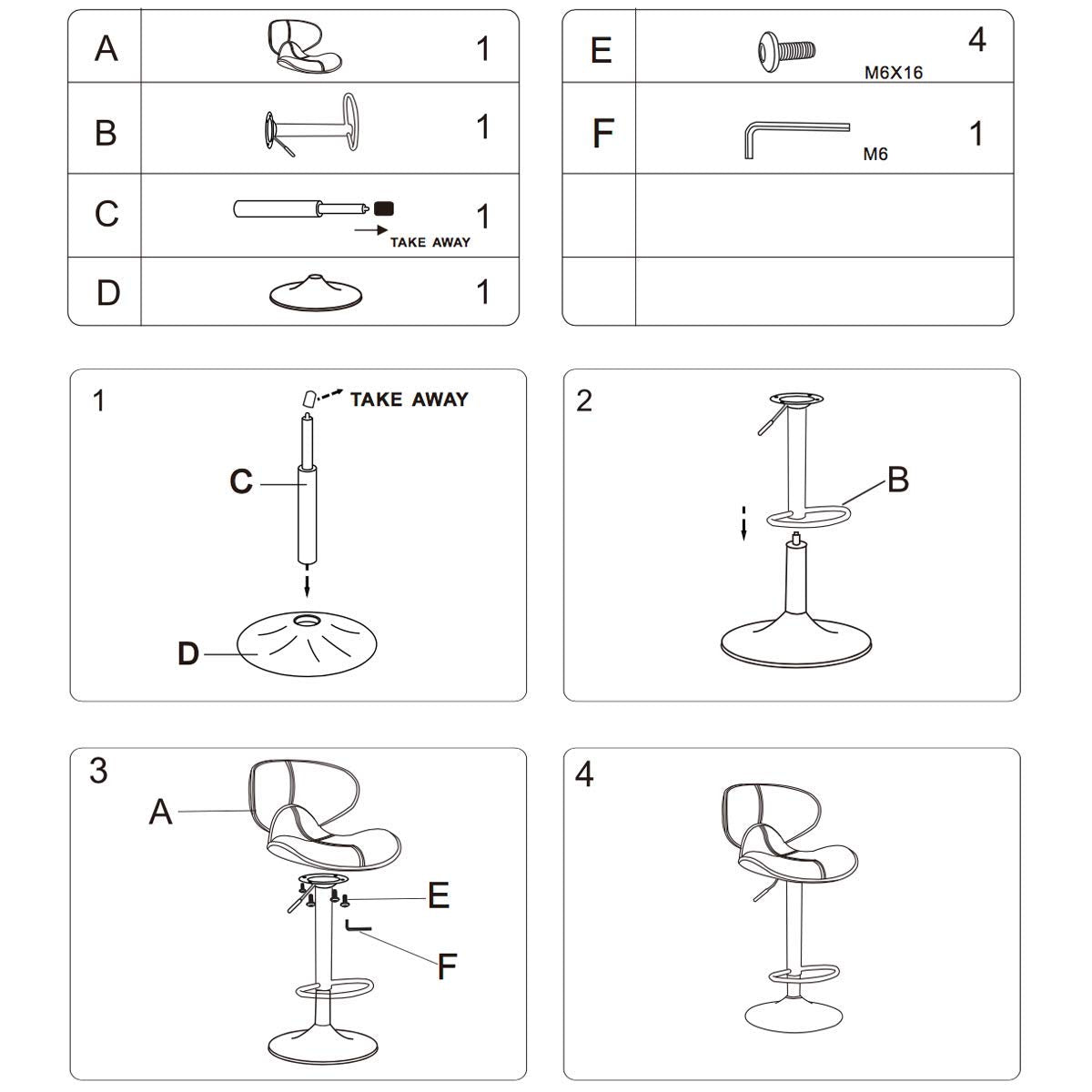 Stools Swivel Adjustable Barstool, Counter Height Chairs w/Backrest