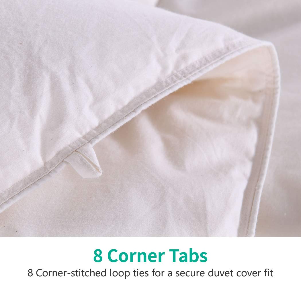 Fluffy Feathers Down Comforter King Size, Organic Cotton Cover Feathers Down Duvet