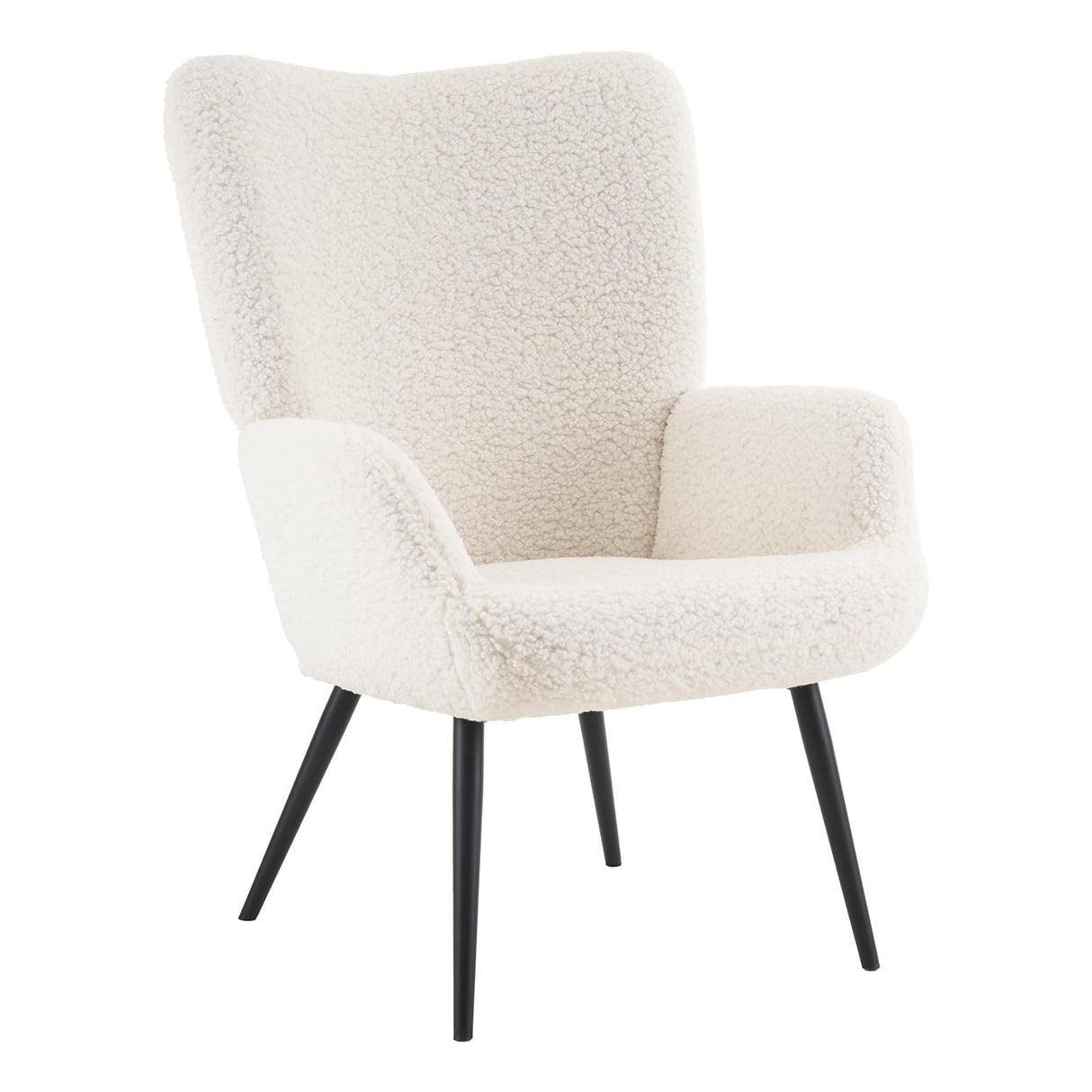 Boucle Fabric Accent Chair Sherpa Furry Upholstered Chair