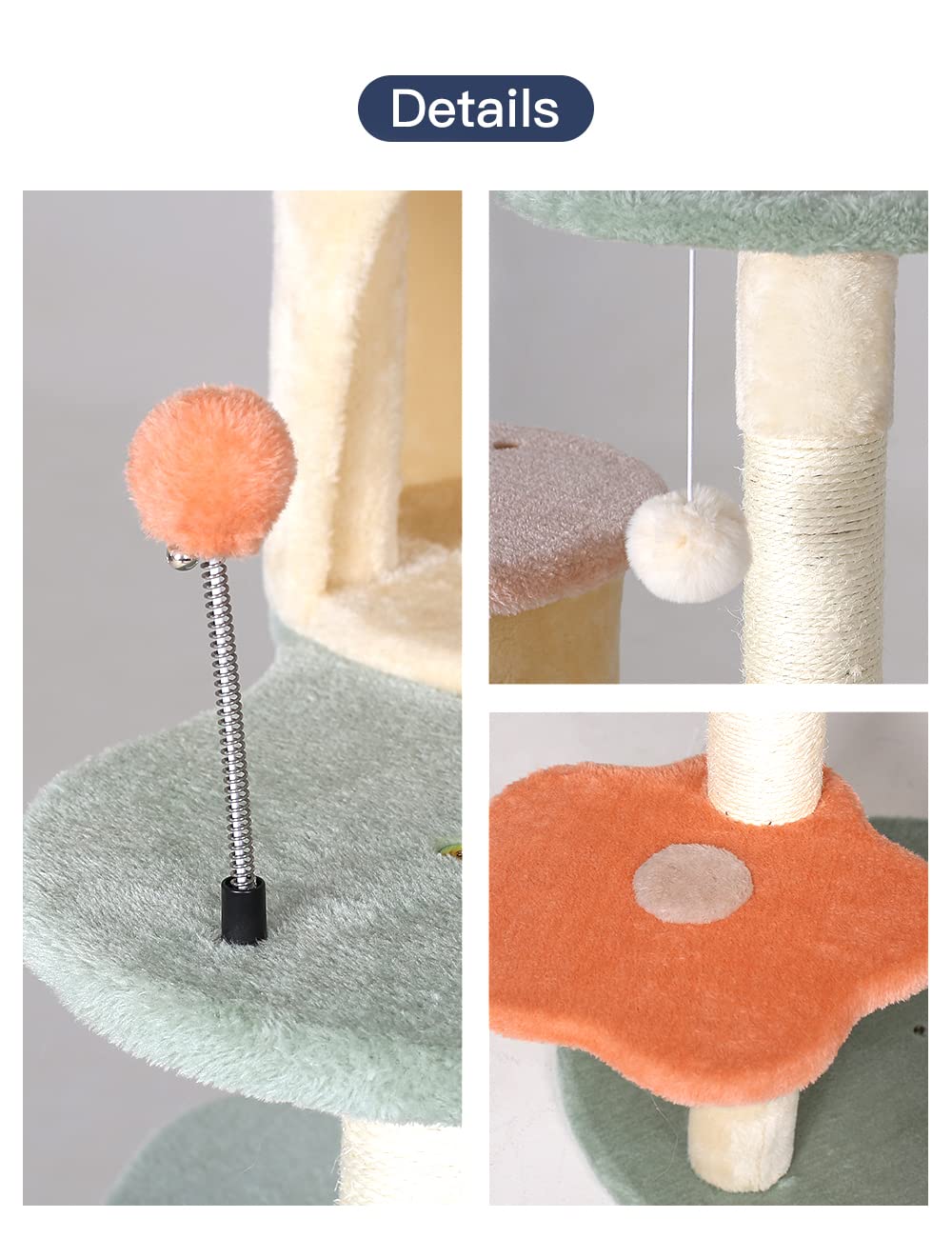 63 inch cat Tree Creative Climbing Frame cat Apartment with Flower Rest Platform