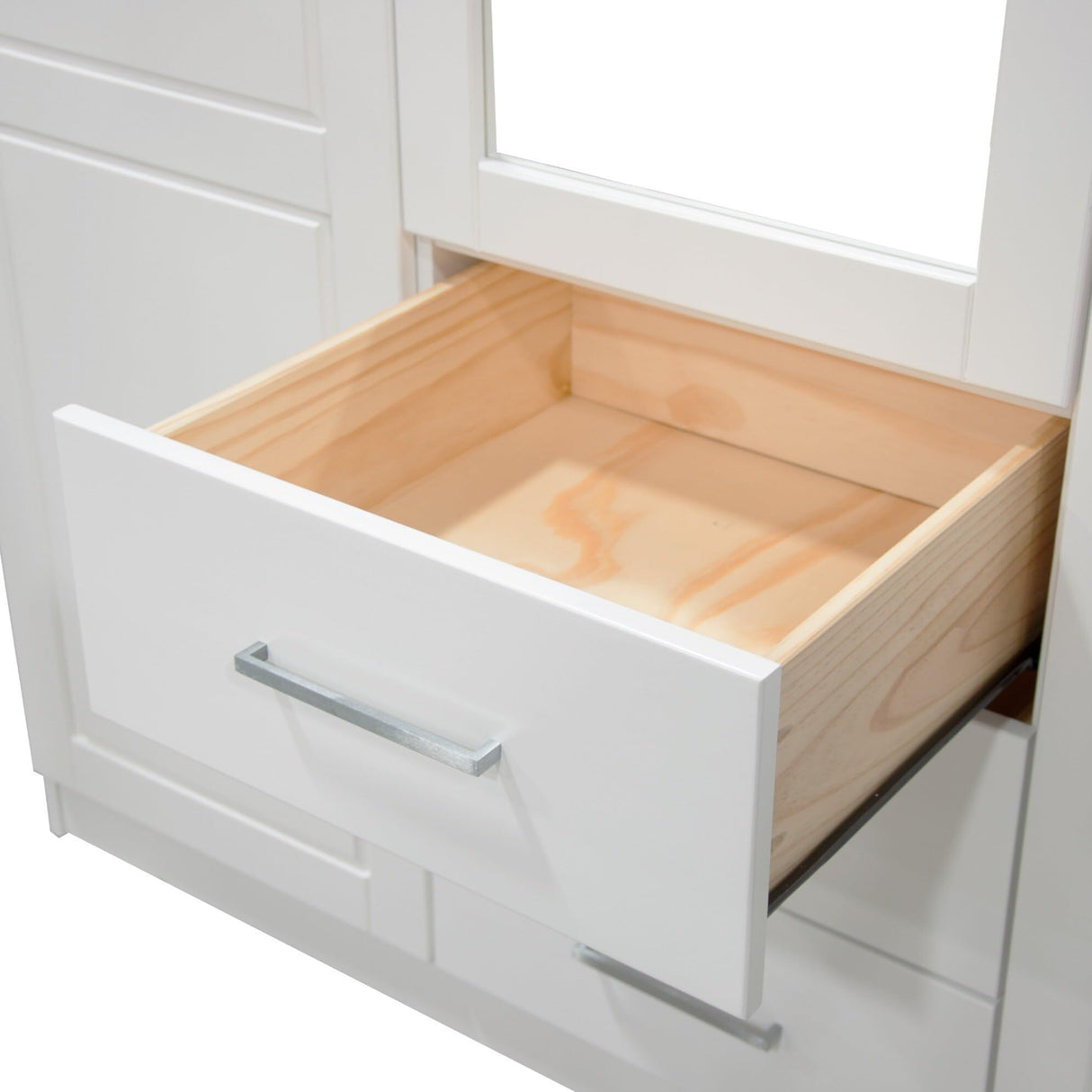 100% Solid Wood Cosmo 3-Door Wardrobe Armoire with Raised Panel Doors