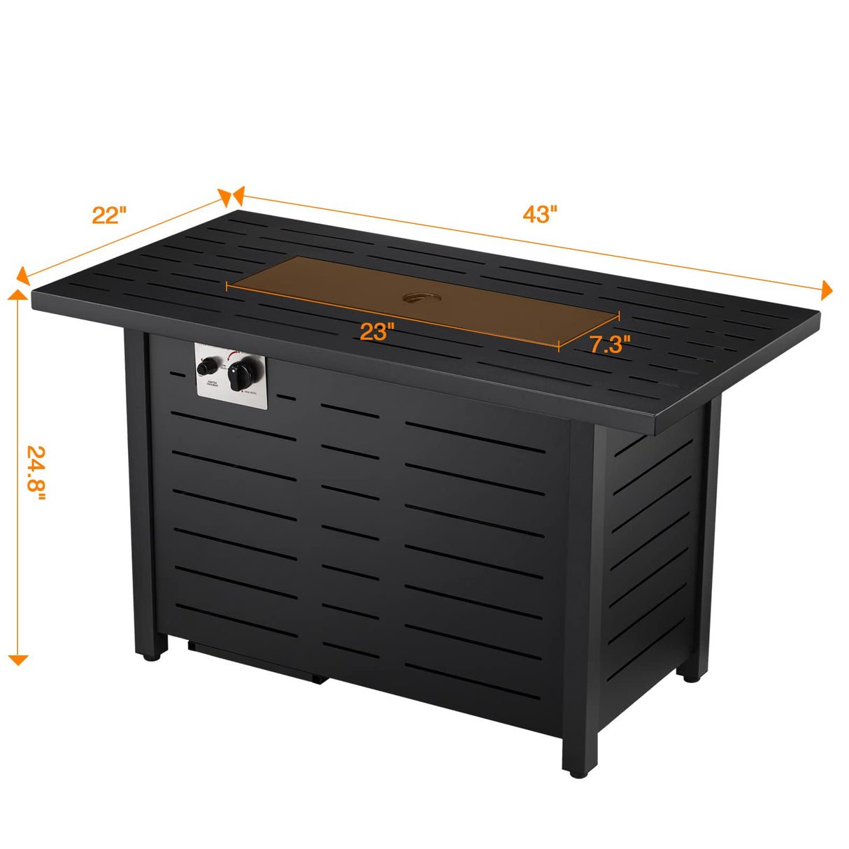 43'' Propane Fire Pit,50,000 BTU Outdoor Fireplace Backyard Garden