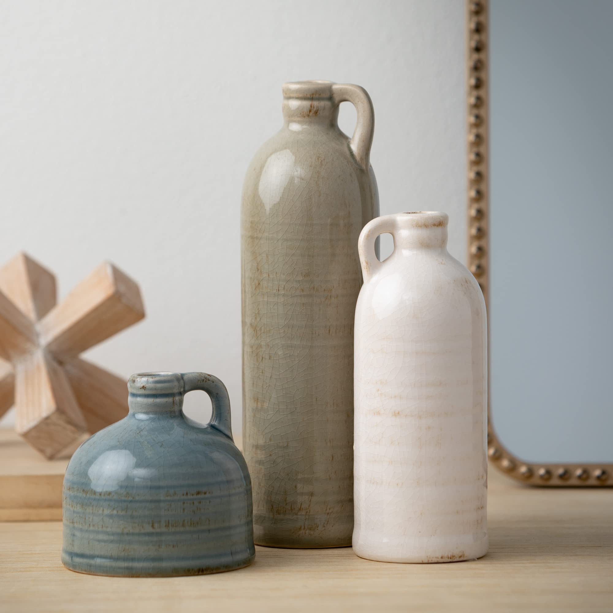 Ceramic Jug Vase Set, Farmhouse Decor