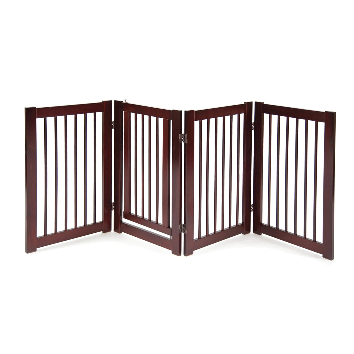 360 Configurable Dog Gate with Door – Indoor Freestanding Walk Through Wood Pet Gate