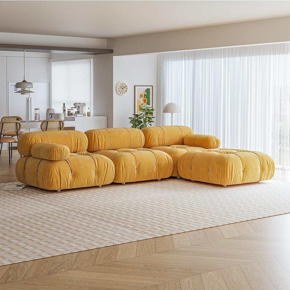Sectional Couches for Living Room, Sectional Sofa Couch, Soft and Comfy Cloud Sofas, Modern Floor Sofa Furniture Sets