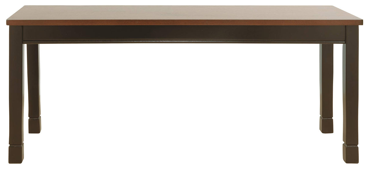 Owingsville Modern Farmhouse Dining Room Bench, Black and Brown