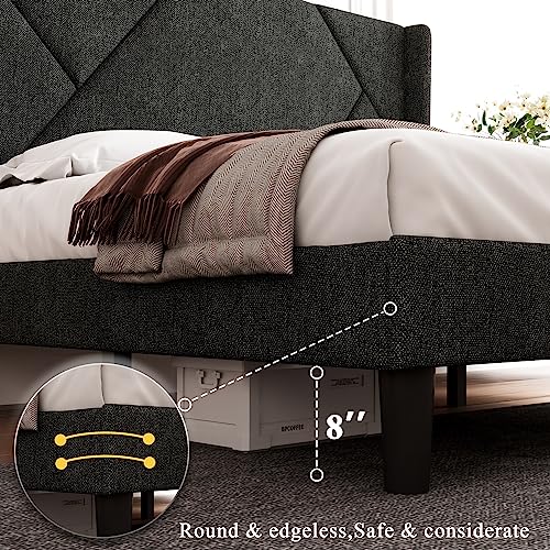 Queen Size Platform Bed Frame with Headboard