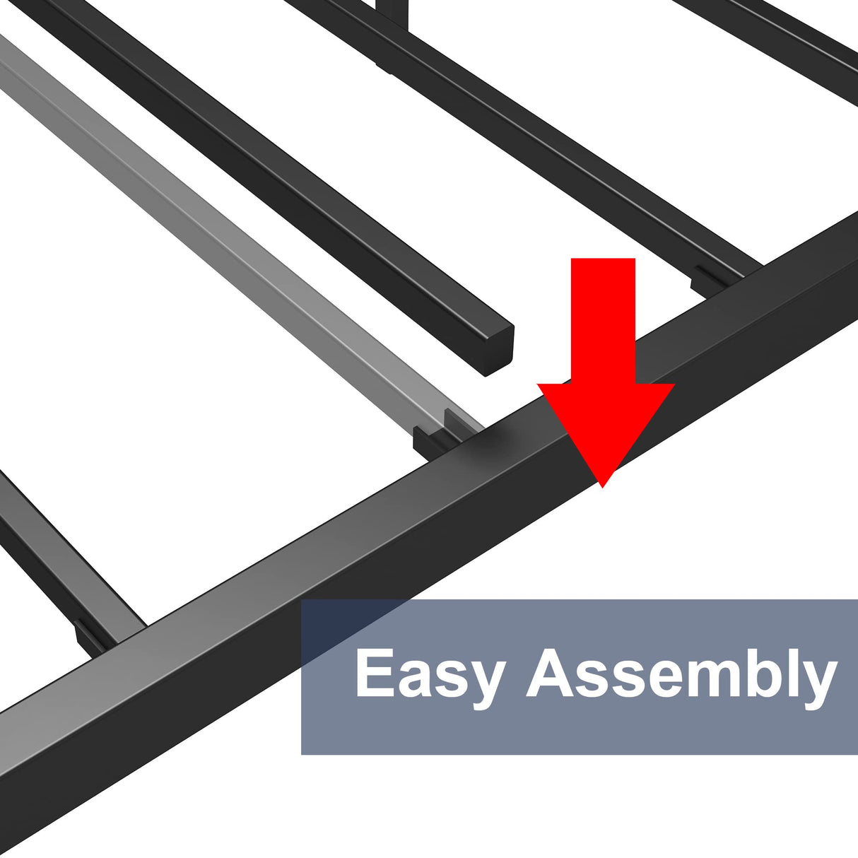 King Bed Frame and Headboard, Easy Assembly, Noise-Free, No Box Spring Needed