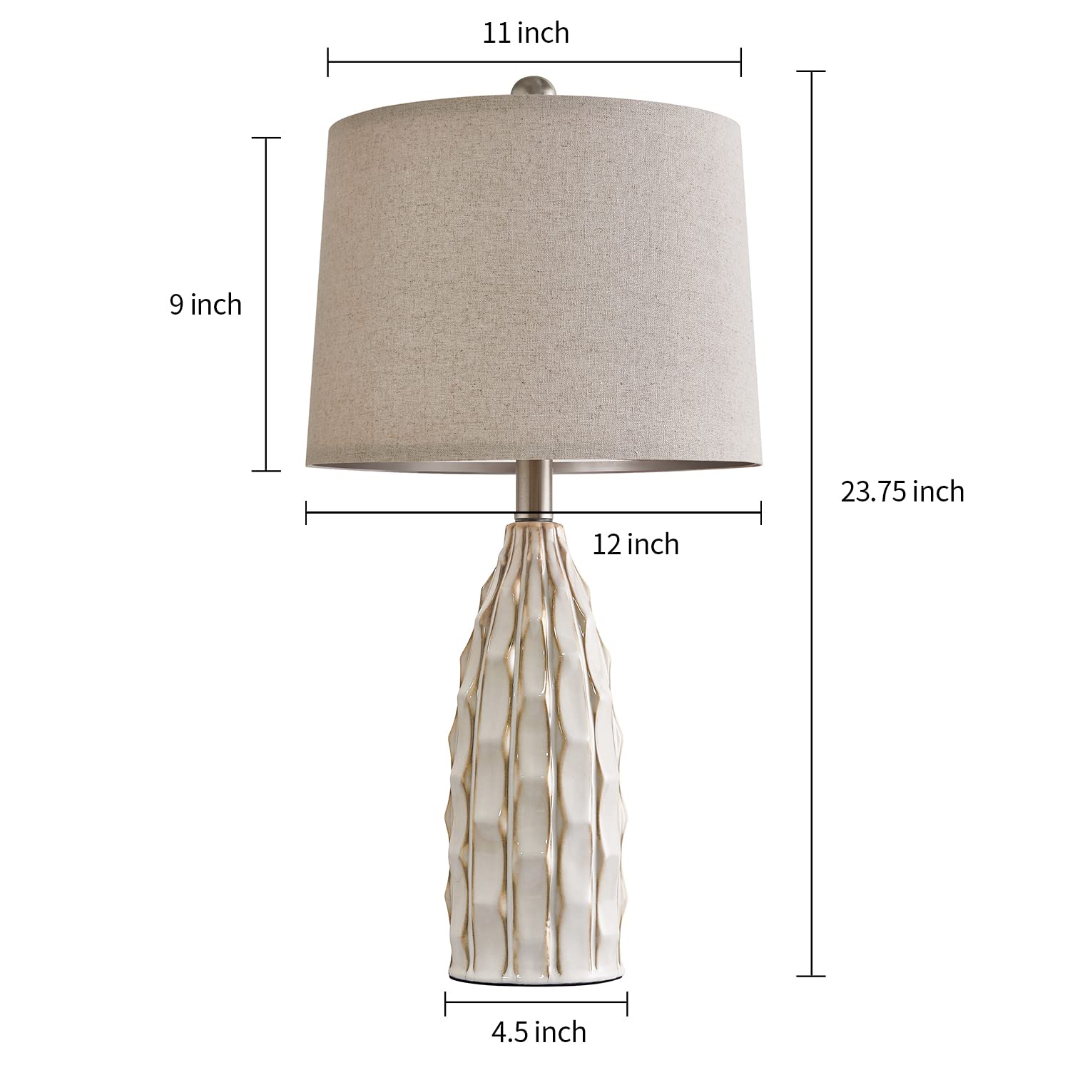 23.75 inch Modern Ceramic Lamps Set of 2