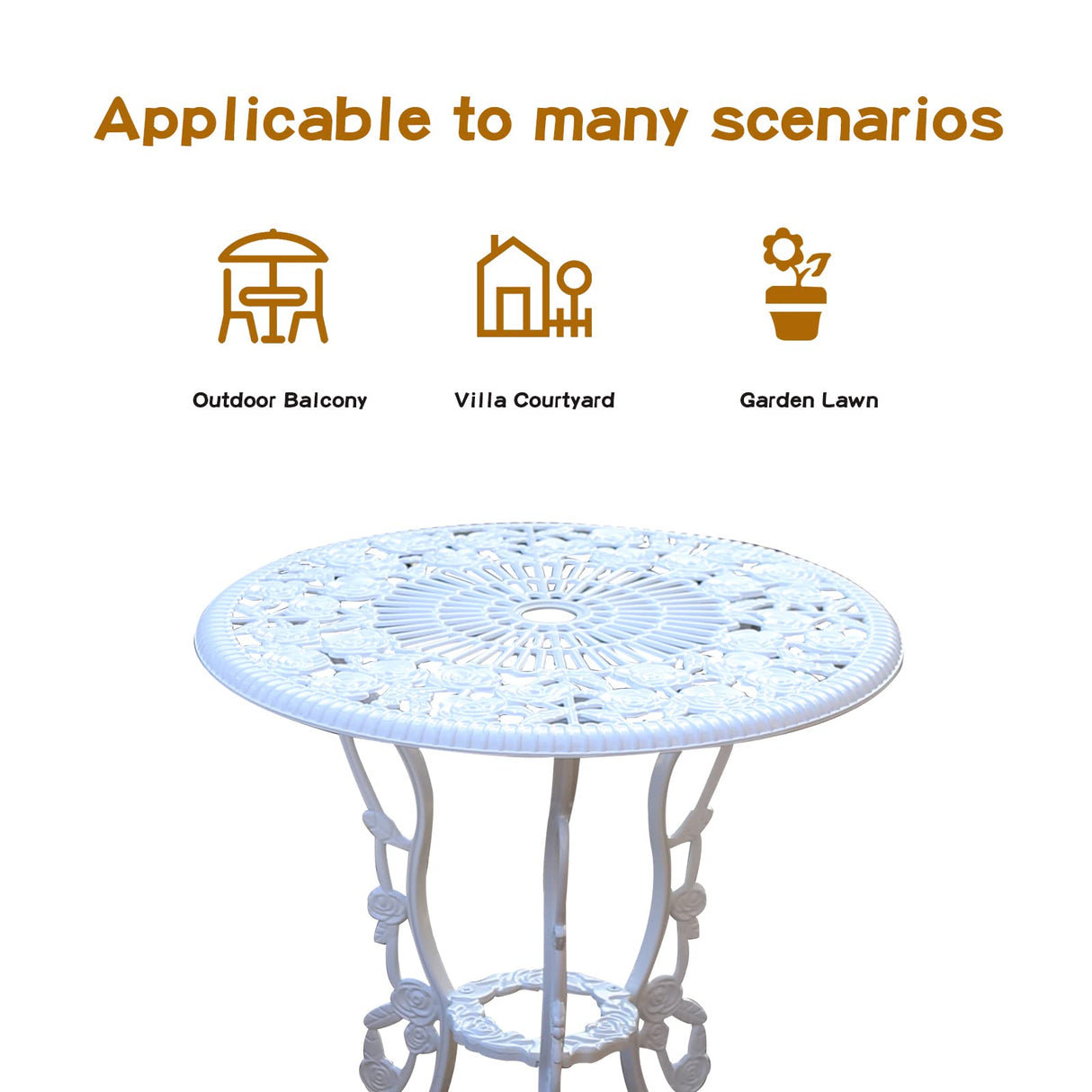 Patio Bistro Set.Rust-Resistant Cast Aluminum Bistro Table Set