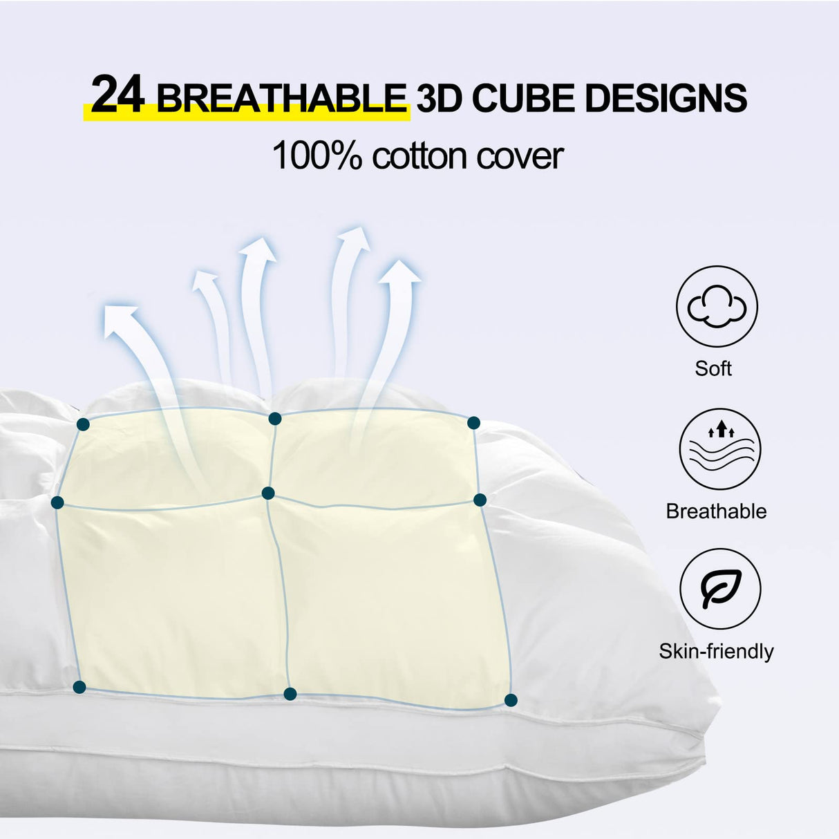 Soft Pillows for Sleeping, Support Bed Pillows, Down Alternative Pillow