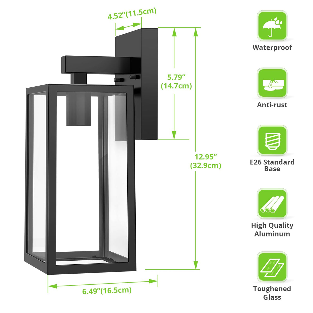 Outdoor Wall Sconce, Exterior Waterproof Wall Lantern Light Fixtures