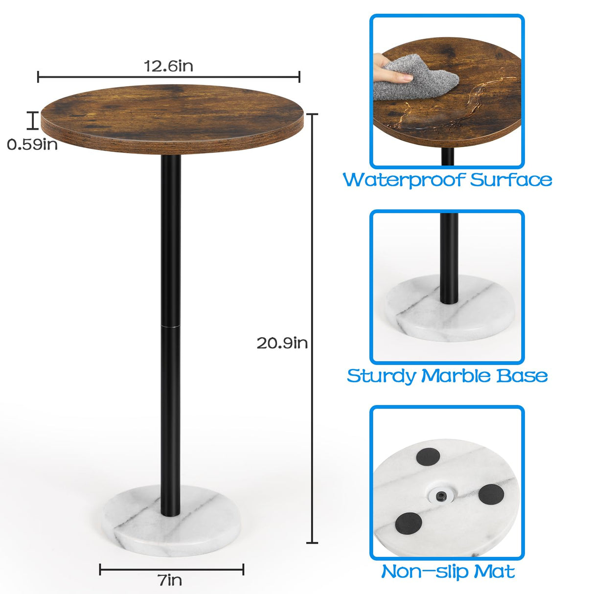 Round Table Set of 2 Small End Table for Small Spaces Round Coffee Table