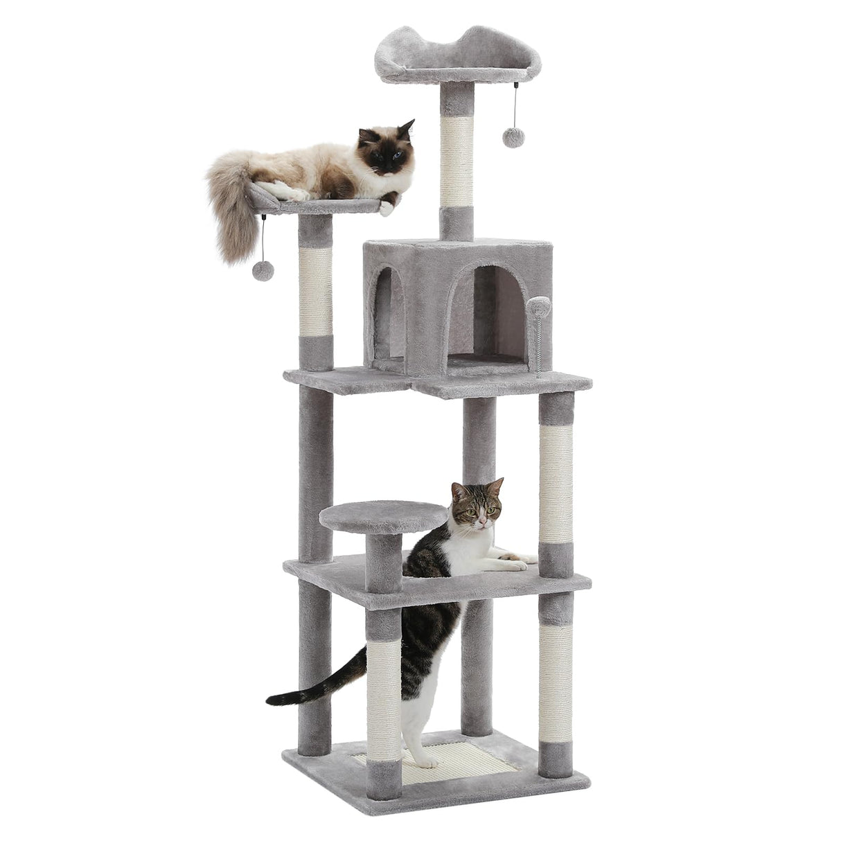 63 Multi Level Cat Tree Cat Tower for Indoor Cats with Sisal