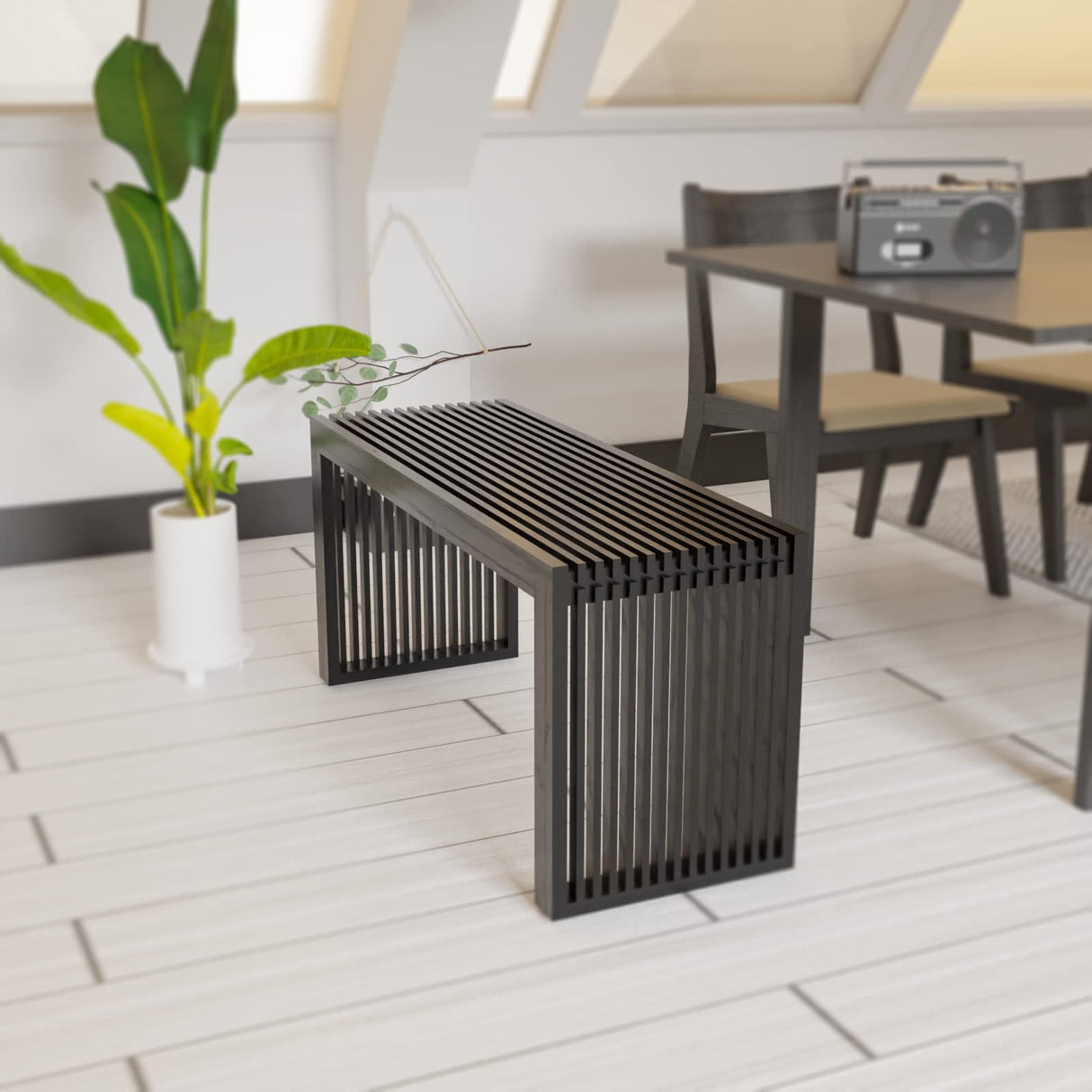 Bamboo Dining Bench, Indoor Storage Bench Wood