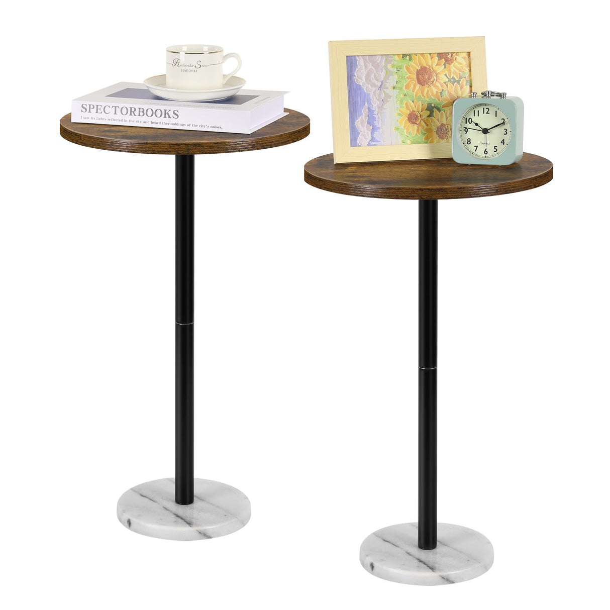 Round Table Set of 2 Small End Table for Small Spaces Round Coffee Table