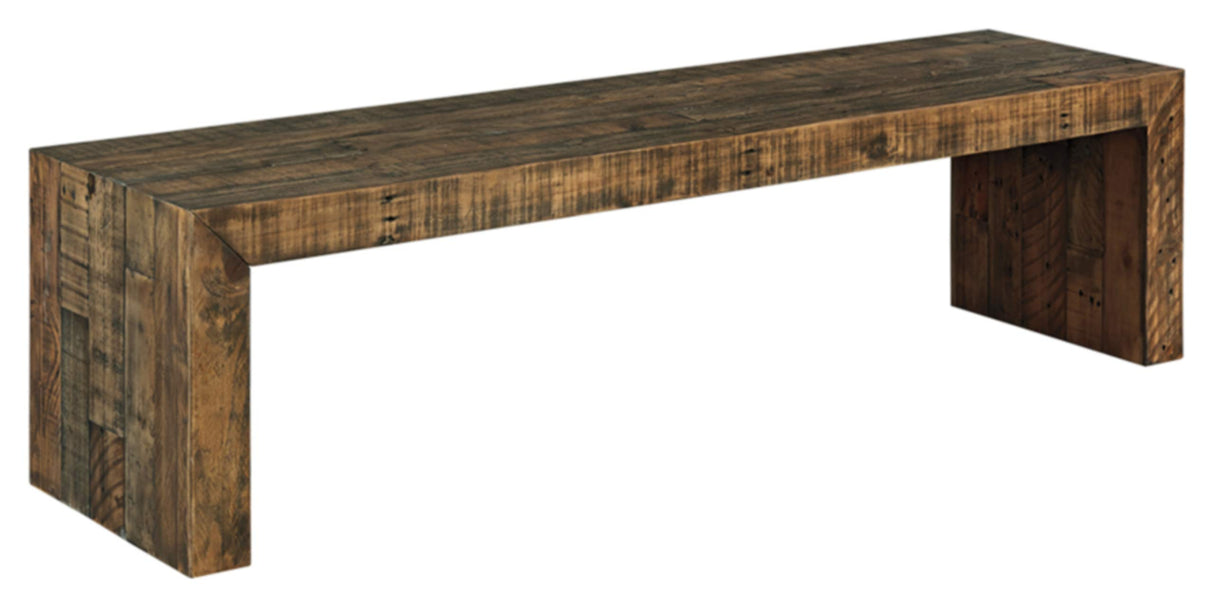 Sommerford Rustic Wood Dining Room Long Bench