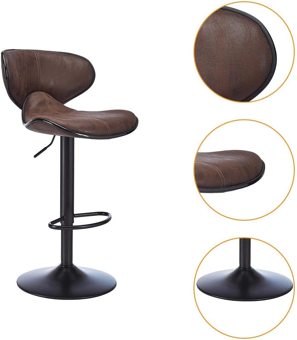 Stools Swivel Adjustable Barstool, Counter Height Chairs w/Backrest