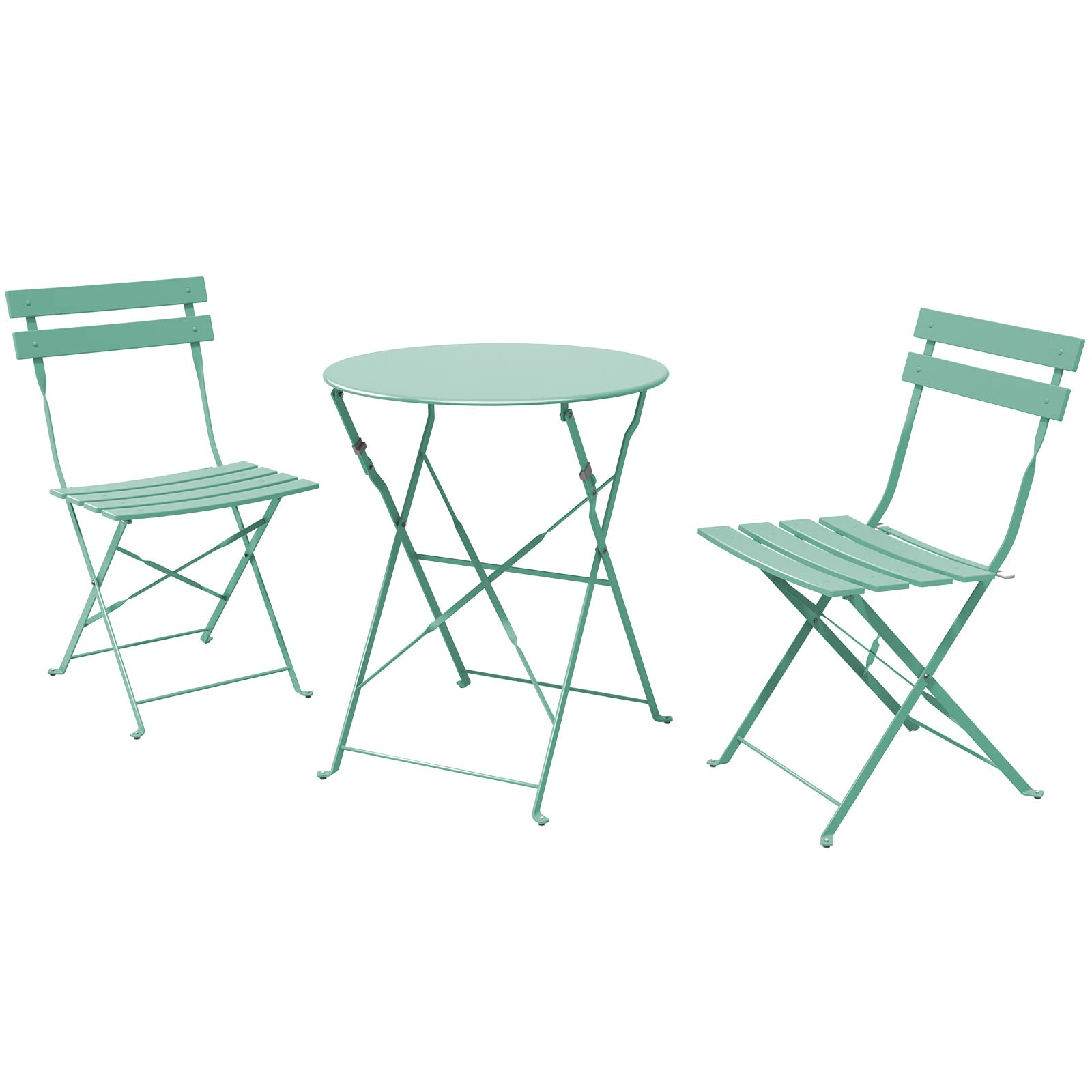 3-Piece Bistro Set Folding Outdoor Furniture Sets with Premium Steel Frame