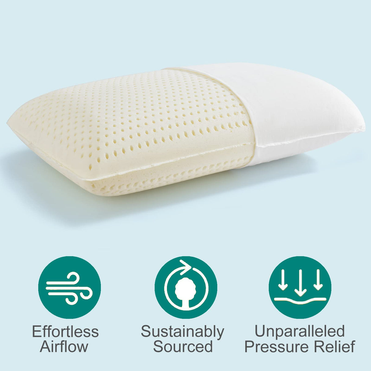 100% Talalay Latex Pillow Bed Pillow for Sleeping, Extra Soft