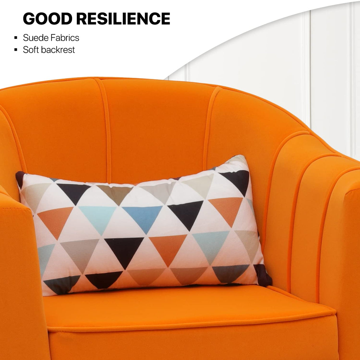 Single Sofa with Gold Metal Legs Wide Armrest