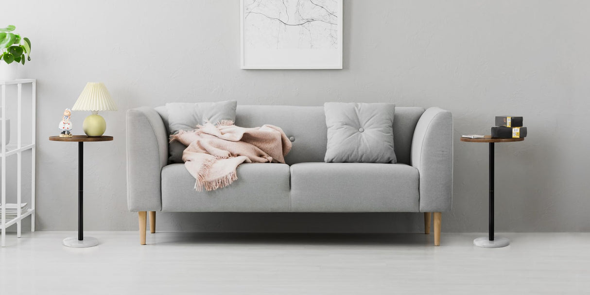 Round Table Set of 2 Small End Table for Small Spaces Round Coffee Table