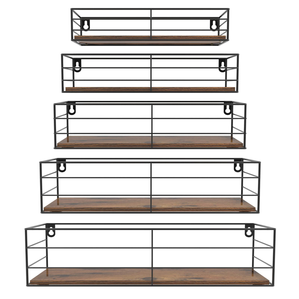 Floating Wall Shelves Set of 5, Wall Mounted Bathroom Shelves, Hanging Storage Shelf