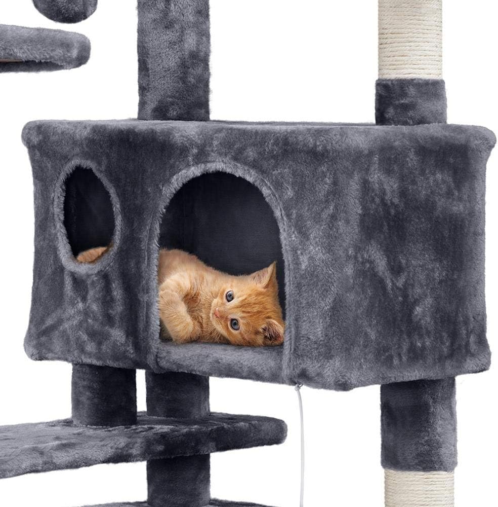 54in Cat Tree, Cat Tower w/Large Cat Condo Scratching Posts