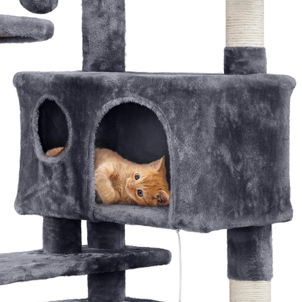 54in Cat Tree, Cat Tower w/Large Cat Condo Scratching Posts