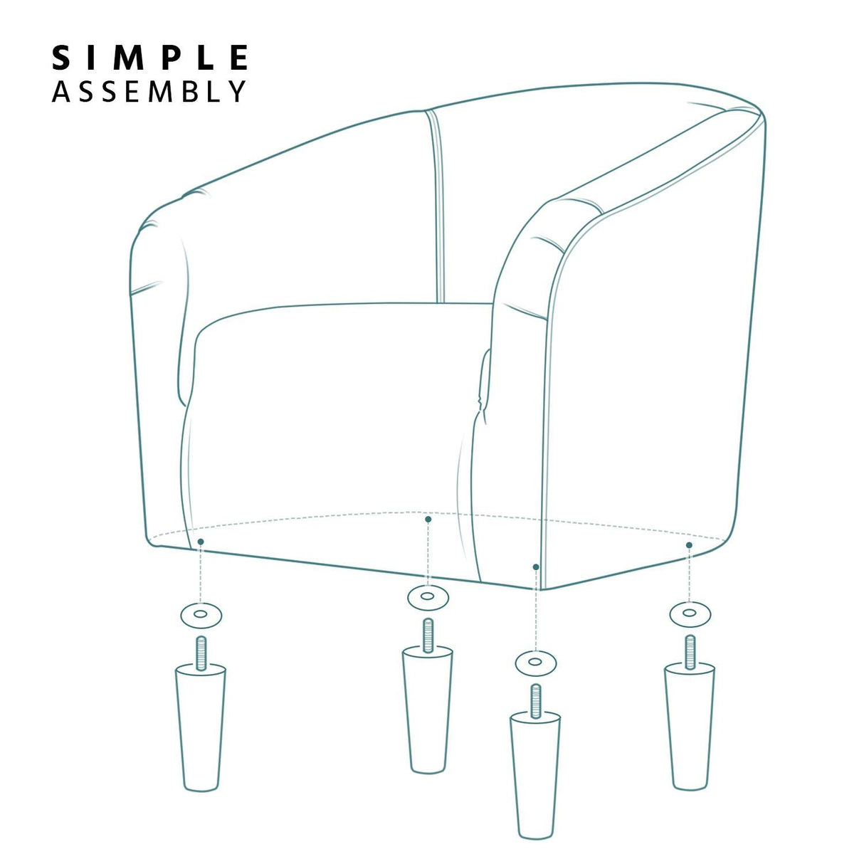 Accent Chair, Comfy Barrel Chair for Living Room, Modern Velvet Fabric Club Chair