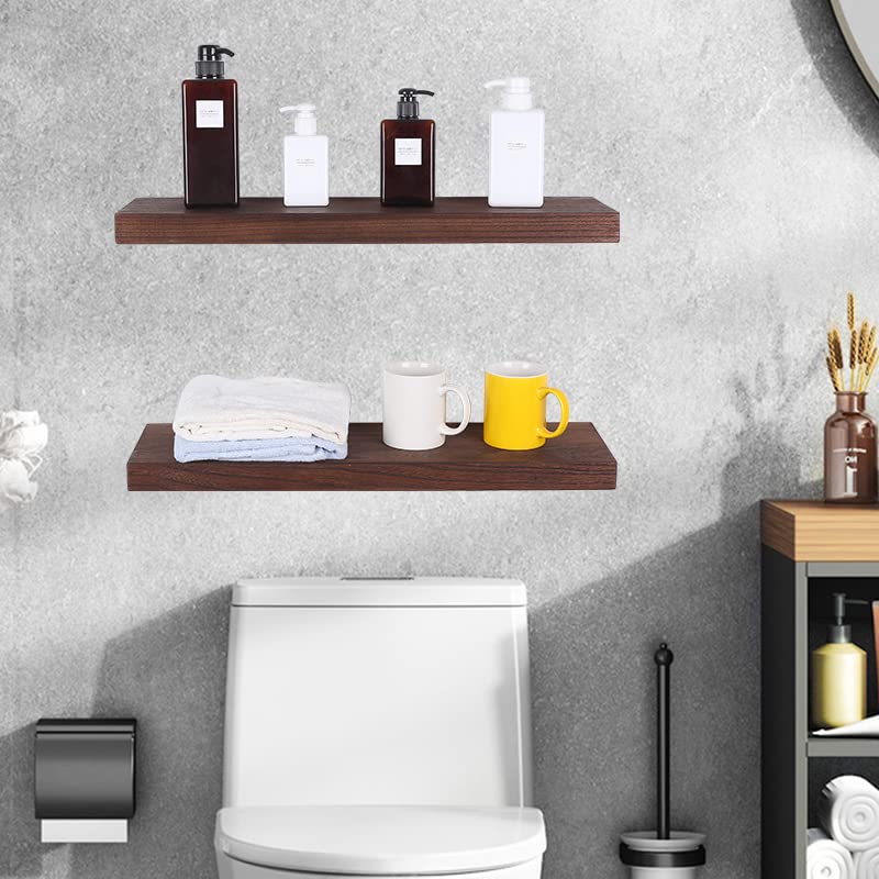 Rustic Natural Wood Floating Shelves Open Shelving Set of 2 - Rustic Shelf 36 inch