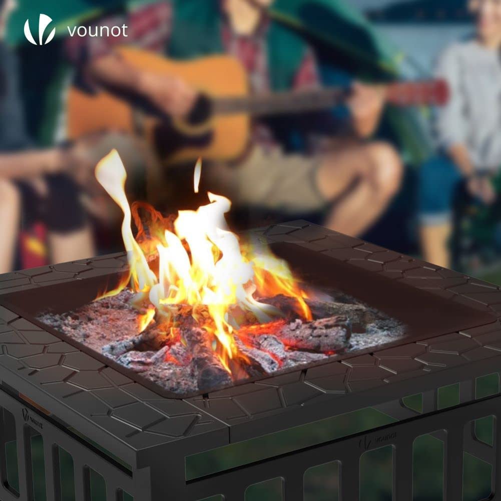 Fire Table 32 inch Square Firepit Multifunctional Outdoor Fireplace
