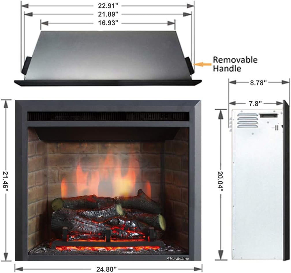 Western Electric Fireplace Insert with Fire Crackling Sound