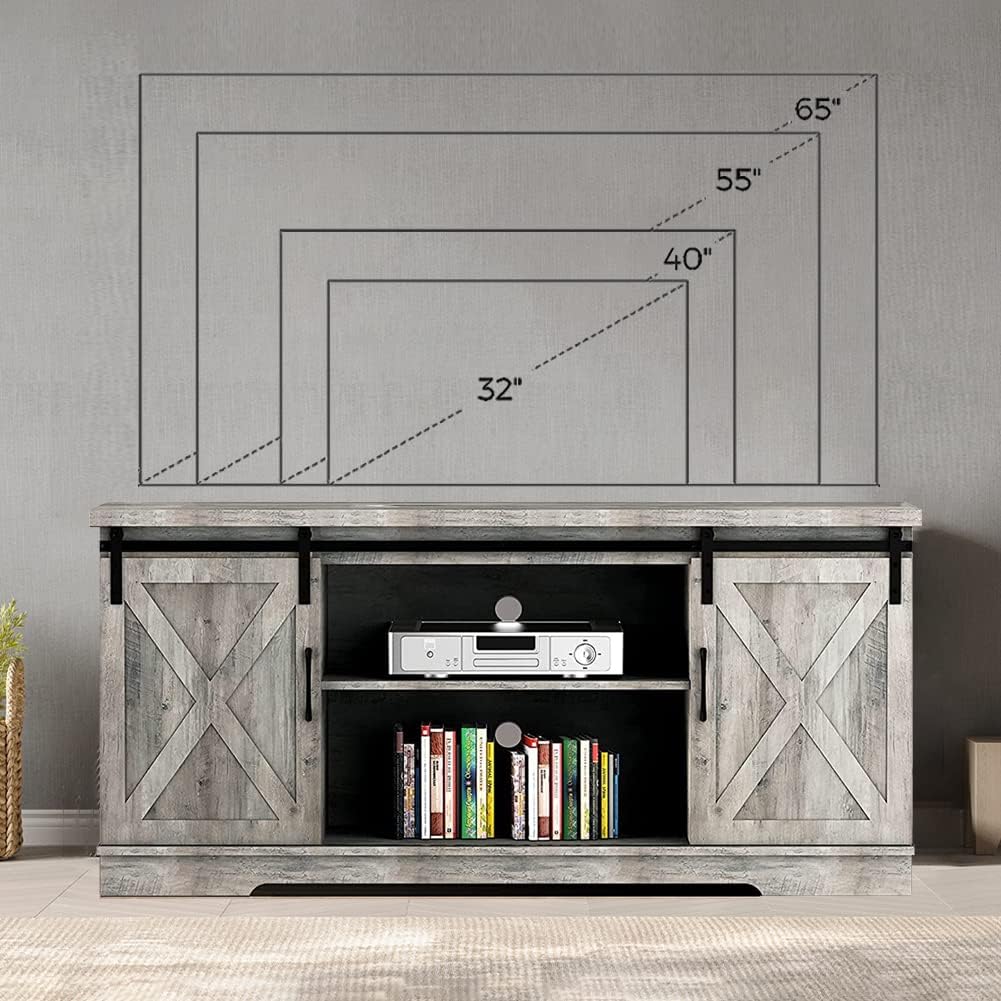 TV Stand for 65 Inch TV, Farmhouse Entertainment Center TV Console Table