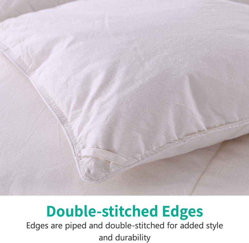 Fluffy Feathers Down Comforter King Size, Organic Cotton Cover Feathers Down Duvet