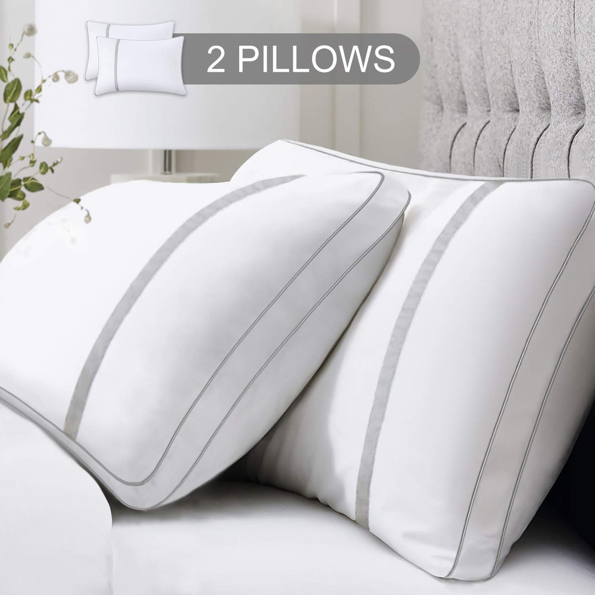 Pillows for Sleeping 2 Pack, Hotel Quality Bed Pillow, Down Pillows