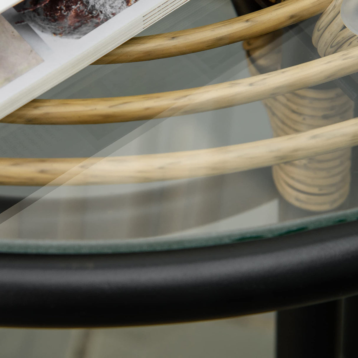 3 Pieces Patio PE Rattan Bistro Set, Outdoor Round Wicker Coffee Set