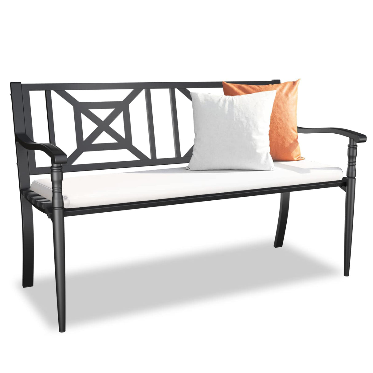 Outdoor Bench , Weatherproof Anti-Rust Heavy-Duty Outside Bench