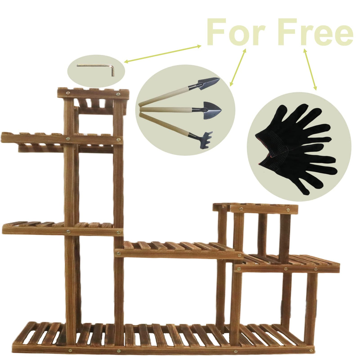 Multi-Tier Wooden Plant Stand – Corner Shelf for Indoor & Outdoor Use