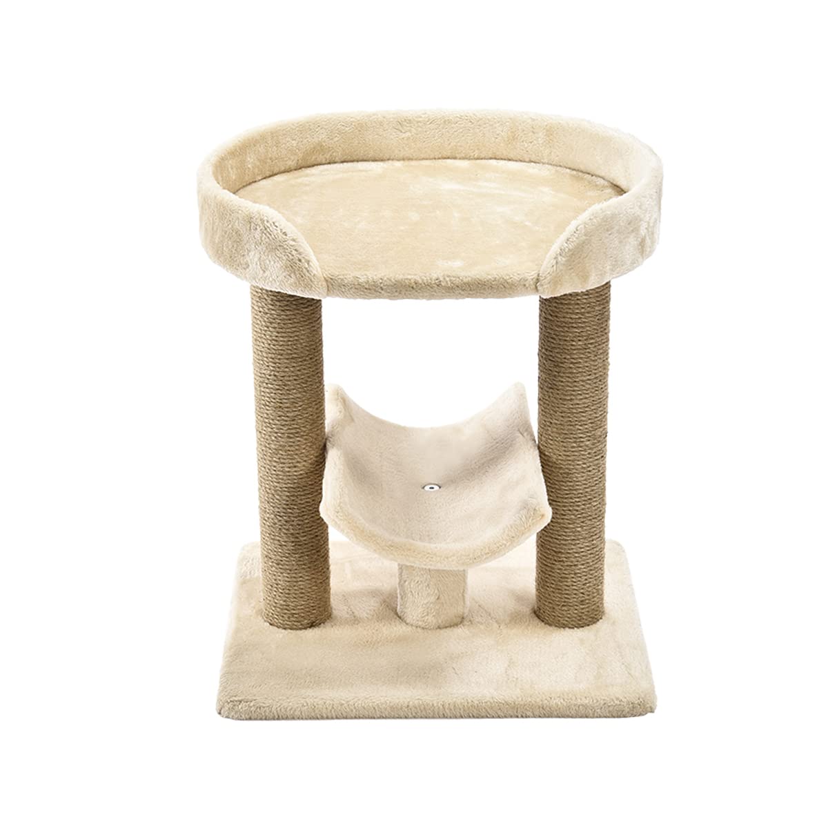 Top Platform Cat Tree With Scratching Post - 18 x 14 x 22 Inches, Beige