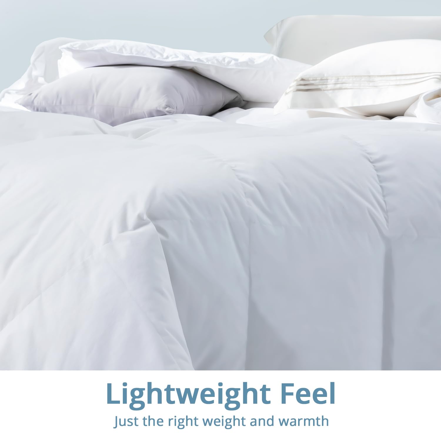Ultra-Soft Lightweight Down Feather Comforter King Size,Breathable Thin Blanket Duvet