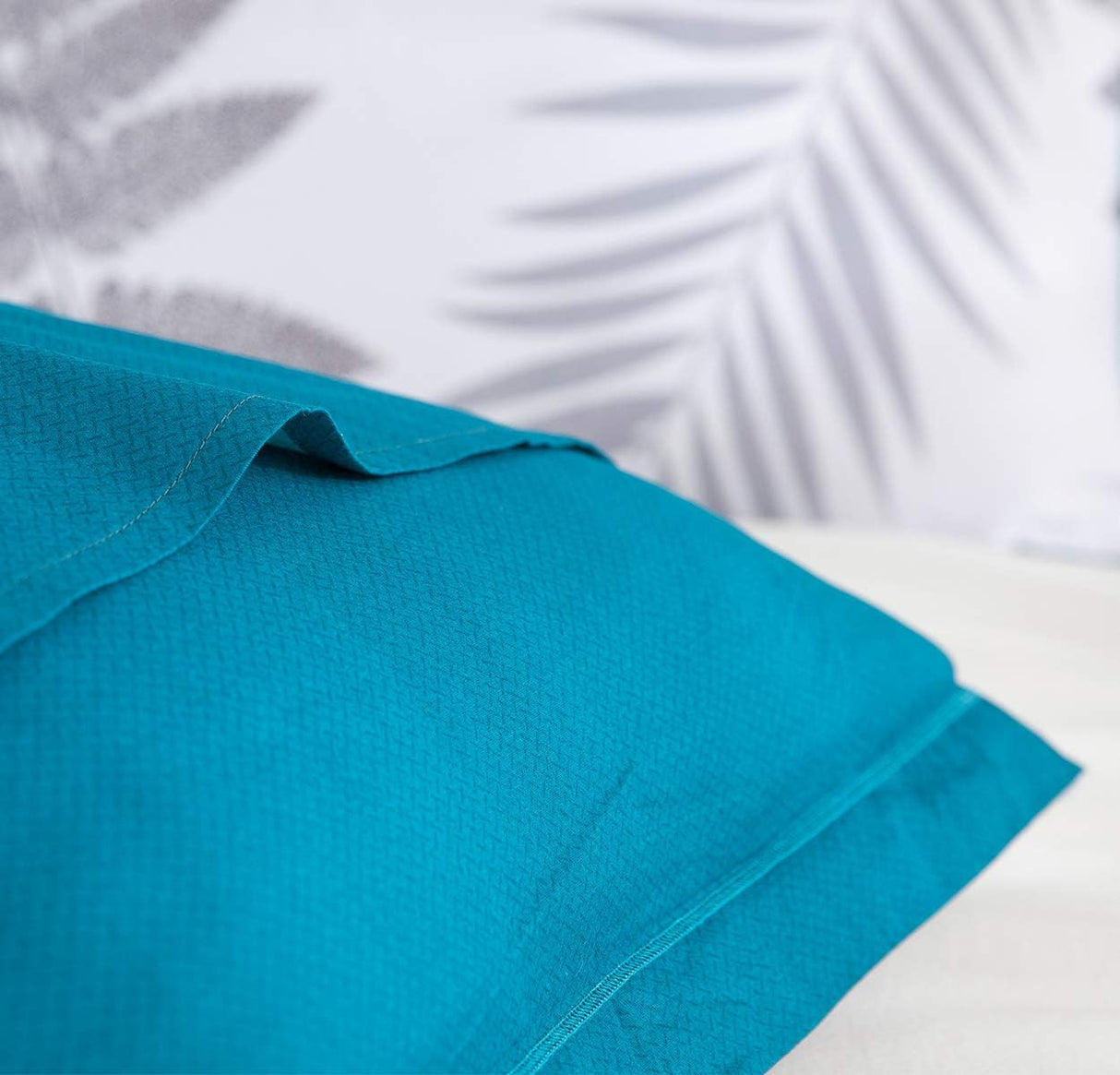 Comforter Queen Size, 600 Thread Count Cotton Blue Floral with Khaki