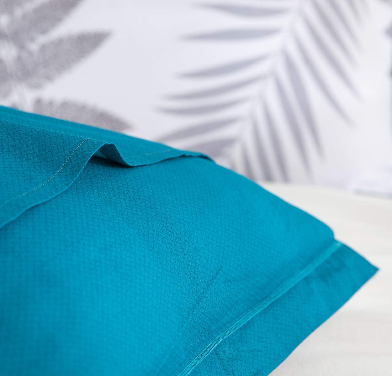 Comforter Queen Size, 600 Thread Count Cotton Blue Floral with Khaki