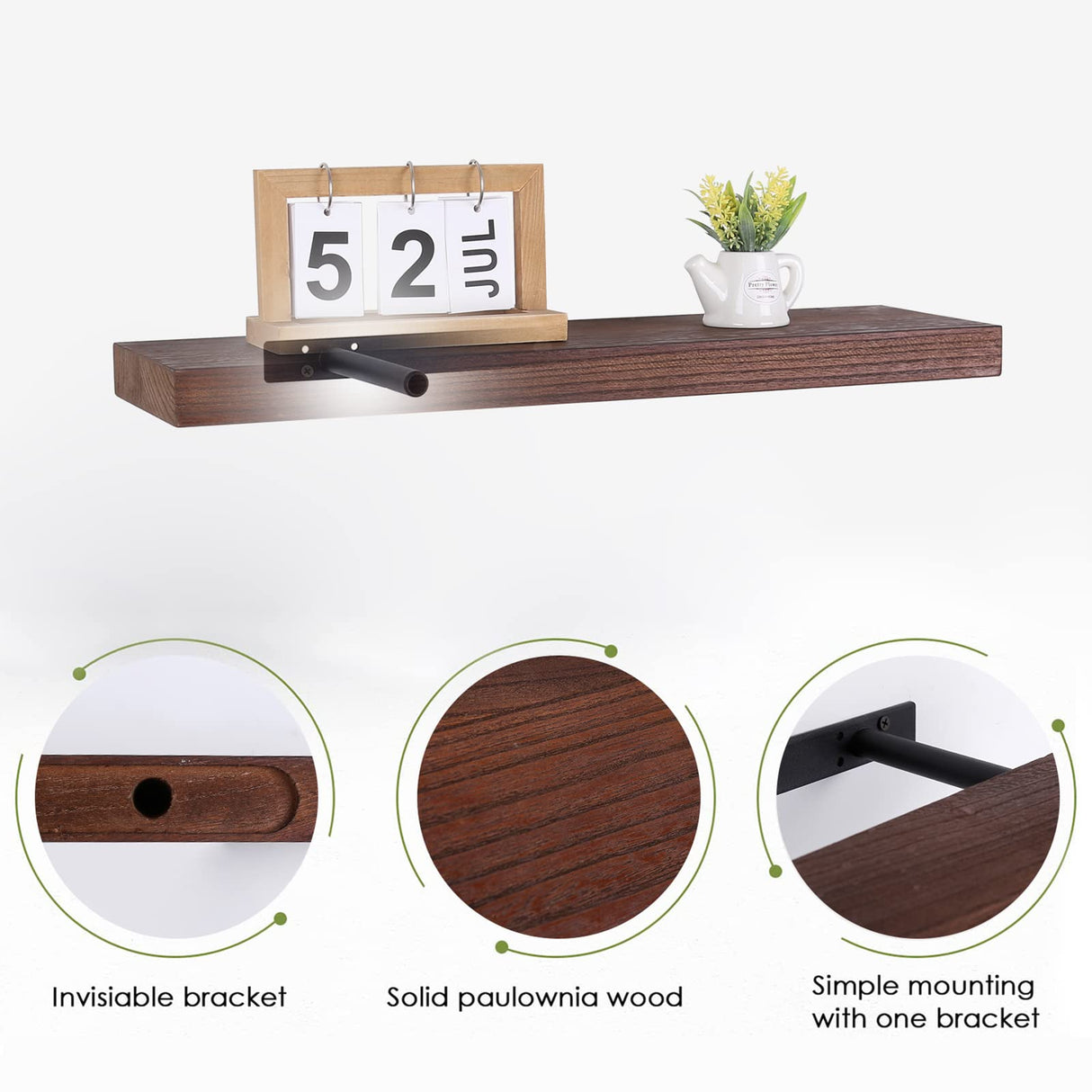 Rustic Natural Wood Floating Shelves Open Shelving Set of 2 - Rustic Shelf 36 inch