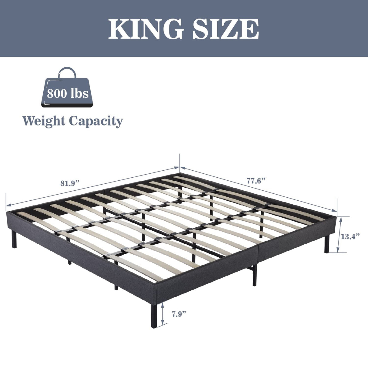 King Size Bed Frame/Upholstered Platform Bed Frame